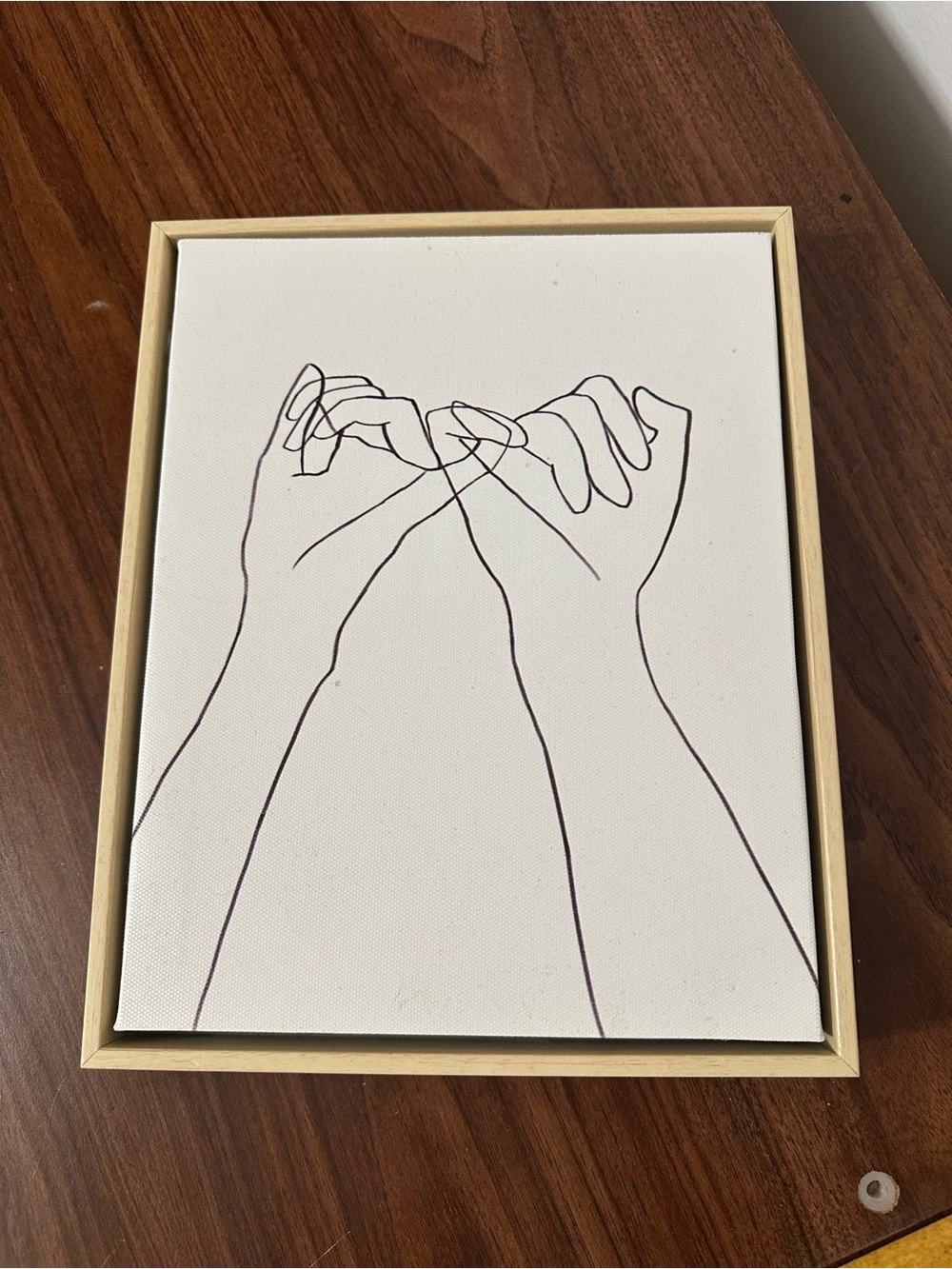 Opalhouse Cream & Black Minimalist Interlocking Hands Wall Art